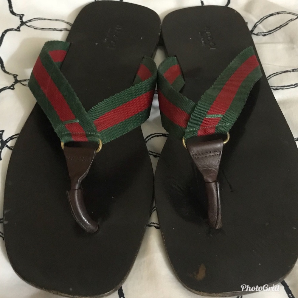 Gucci ❤️ GG Line Signature Web Thong Sandal